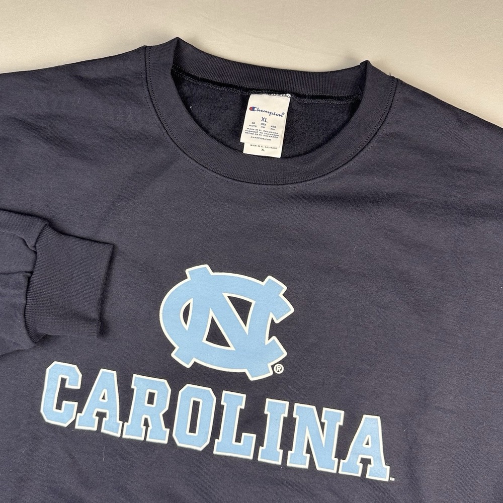 UNC North Carolina Tarheels Sweatshirt Mens XL Blue Champion Logo Sellout Weave